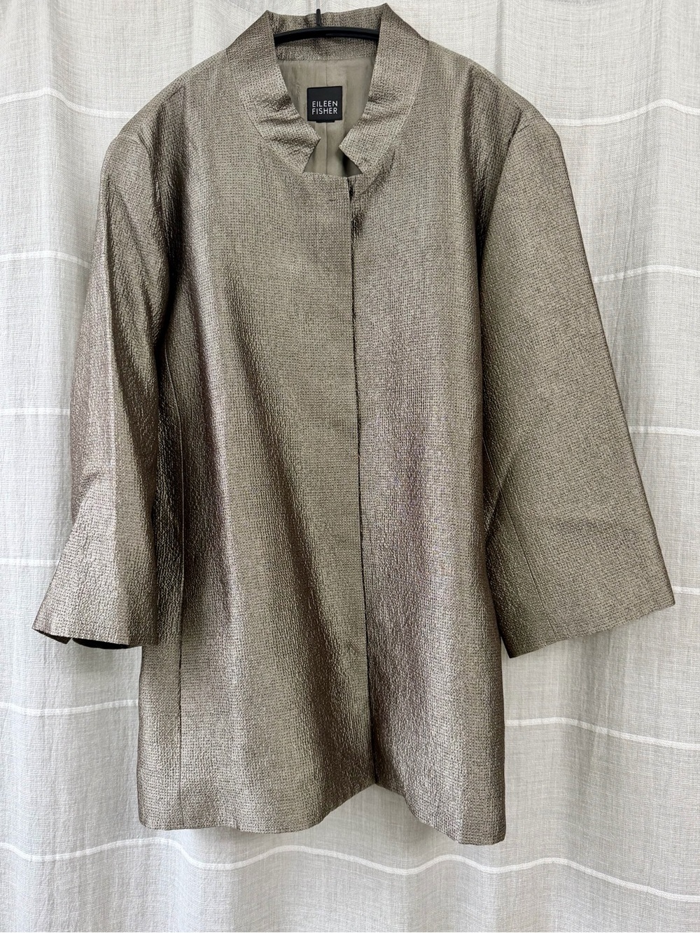 Eileen Fisher 100% Silk Metallic Jacket